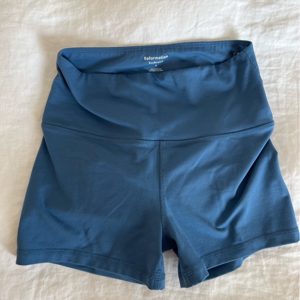 Reformation Blue Athletic Shorts